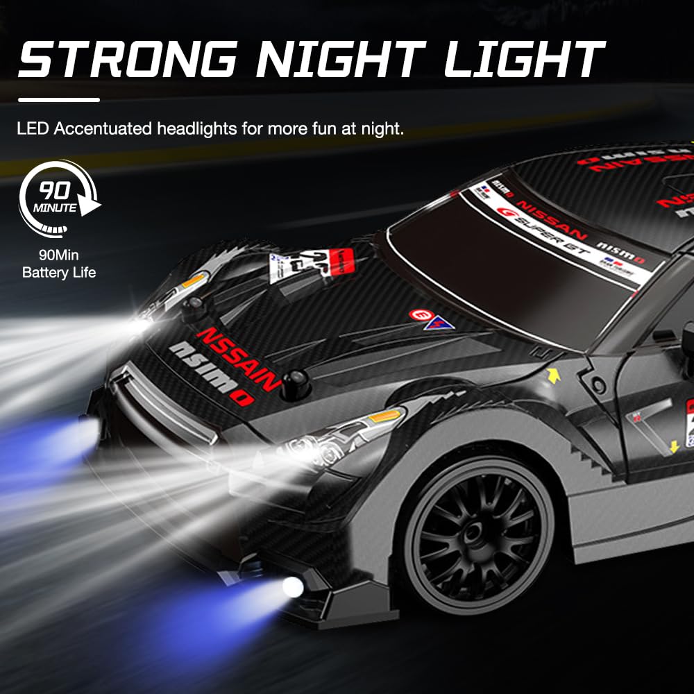 Drift 2.4G 4WD Mini RC Drift Car 1:24 zdalnie sterowany samochód z oświetleniem LED lub pilotem zdalnego sterowania dla dzieci dla chłopców i dziewcząt