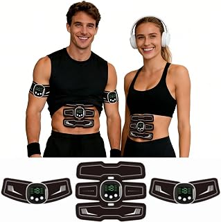 Entrenador abdominal EMS, entrenador abdominal EMS, entrenador abdominal 8 modos y 19 intensidades para abdominal, fitness inteligente, estimulación específica de la musculatura abdominal
