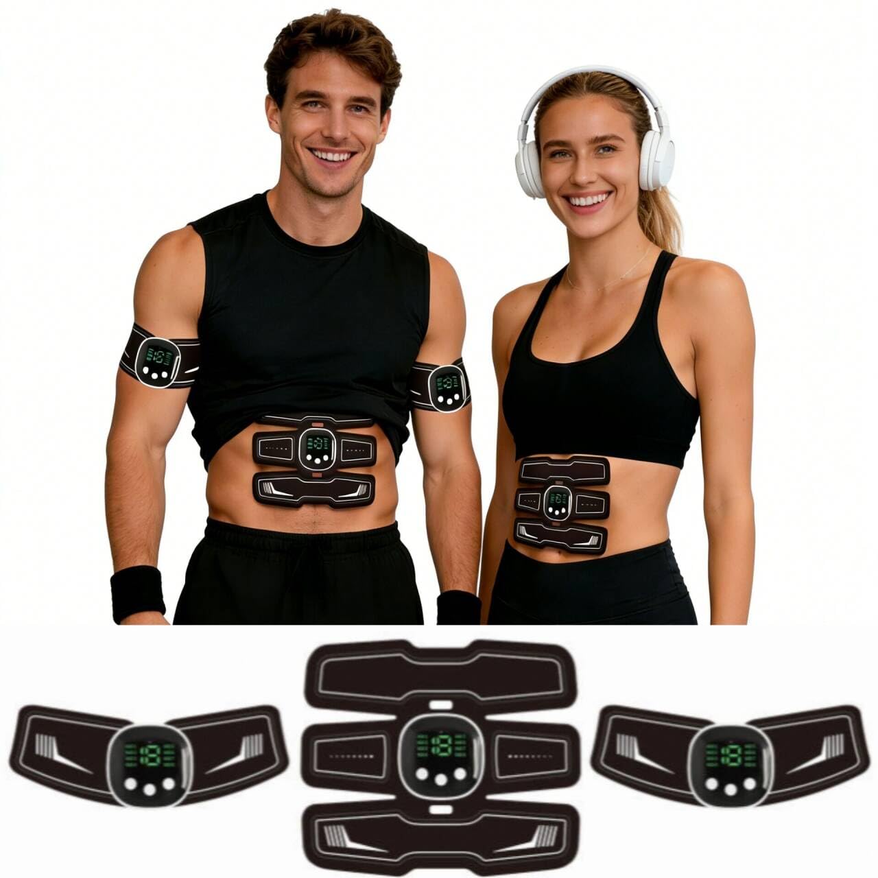 EMS entraîneur abdominal, entraîneur abdominal EMS, entraîneur abdominal 8 modes et 19 intensités pour abdominal, fitness intelligent, stimulation ciblée de la musculature abdominale