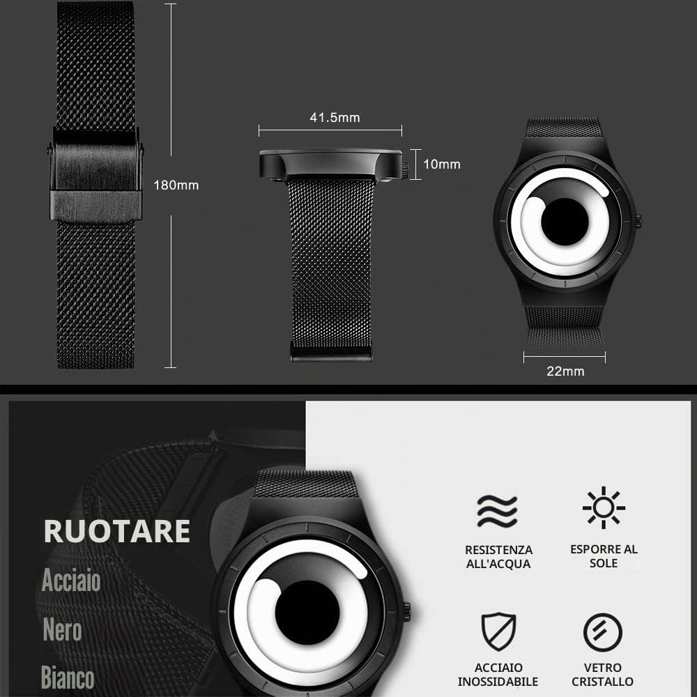 SINOBI Orologi da uomo al quarzo moda Orologi in acciaio inossidabile impermeabili per le imprese