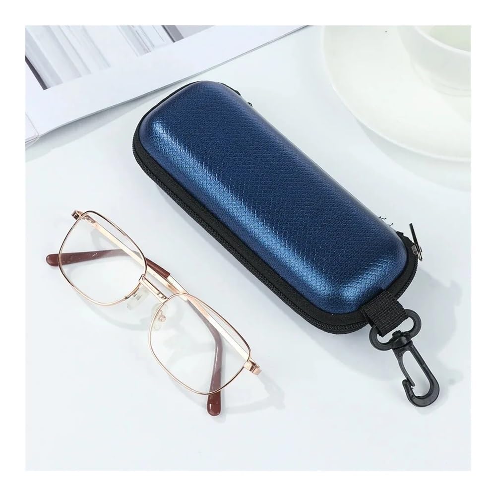 Viewring - Funda rígida portátil para gafas para mujeres y hombres, caja roja con cordón protector de cremallera