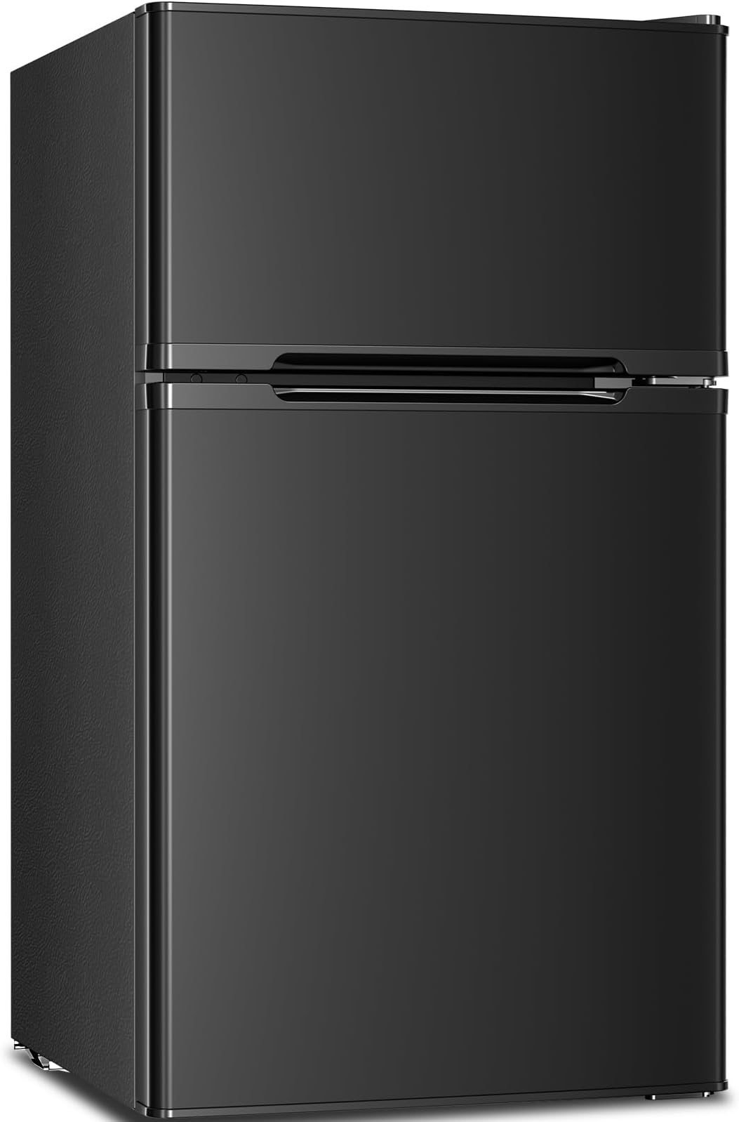 Mini Compact Refrigerator, 3.2 Cu.Ft. Separate Freezer Double 2-Door Adjustable Removable Shelves for Apartment/Dorm/Office,BLACK