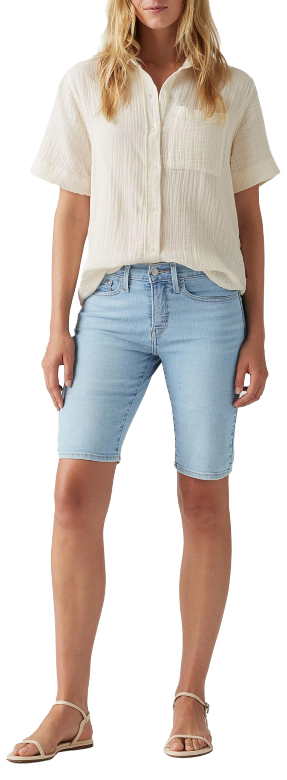 Levi's Women's Plus-Size Shaping Bermuda Shorts Bermuda Shorts