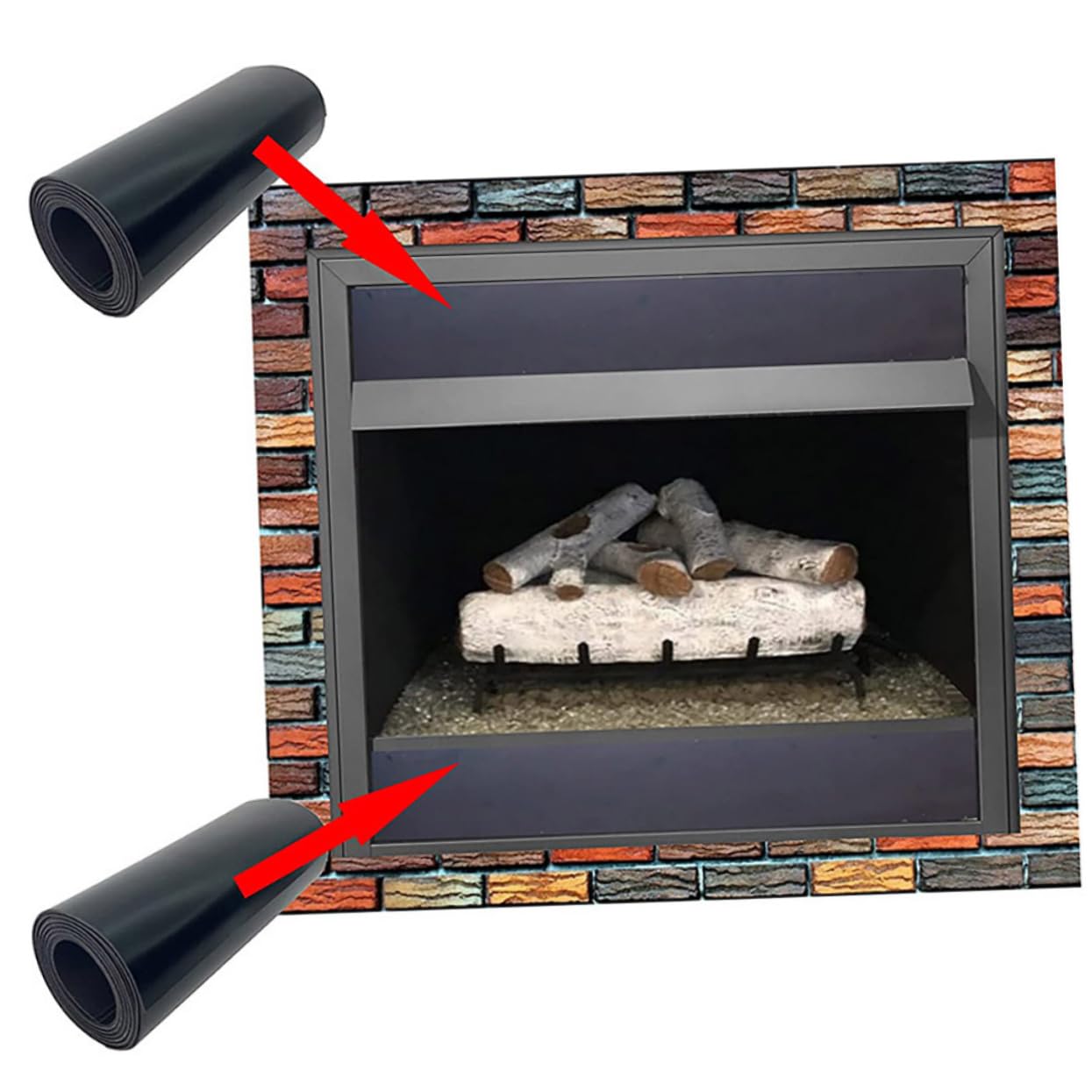Copri Stufa Magnetico Nero 2 Pezzi, Gomma Magnetica | Caminetto Interno, Copertura per Aerazione, Riduce la Dispersione Termica, Accessori per Casa