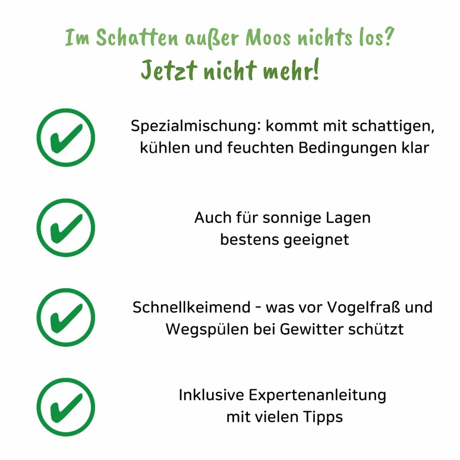 Schattenrasen Samen Rasensamen schnellkeimend Sommer 10 kg = 400 m² | Grassamen schnellkeimend für schattige Flächen | für Rasen Nachsaat | SEHR GUT getestet | Inkl. Rasensaat Anleitung