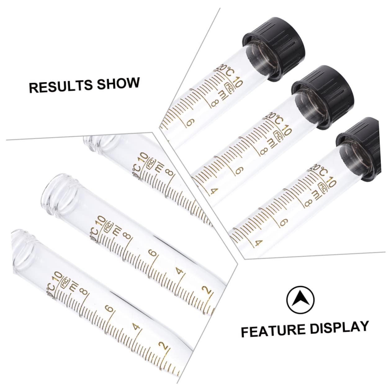 CHILDWEET Tubes à Centrifuger et Échelle de Mesure Précise avec Bouchons à Vis en Verre et Plastique Lot de 5 10 Ml de Laboratoire pour Équipement Hospitalier