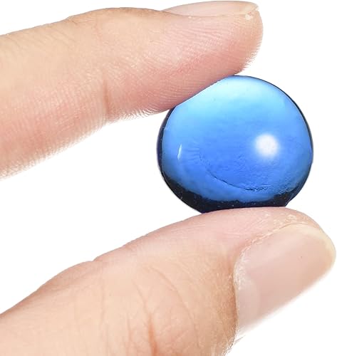 Miniatura 4 de MECCANIXITY Canicas decorativas de vidrio plano de 0.669-0.748 in, cuentas de relleno de jarrón de roca, guijarros azul claro para decoración de