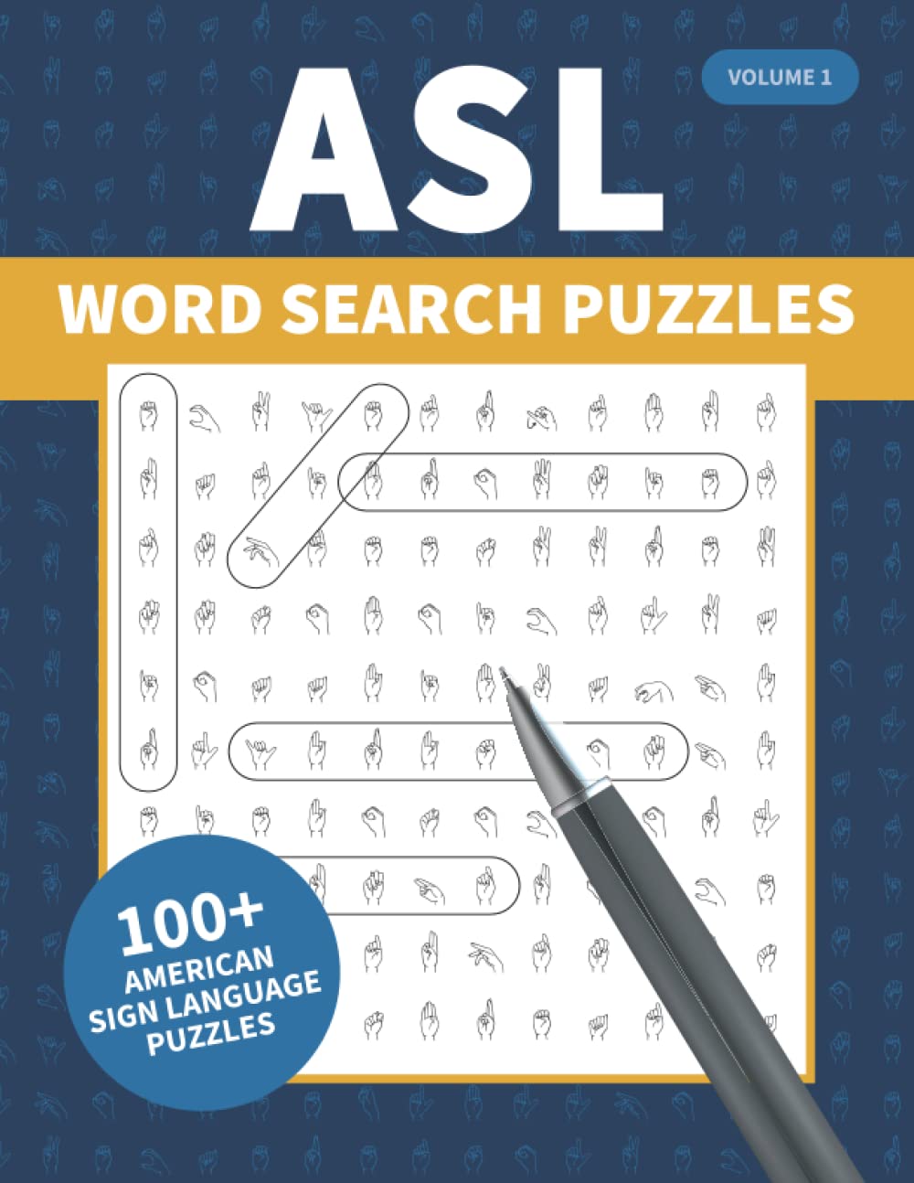 Asl Word Search Puzzles 100 American Sign Language Fingerspelling ...