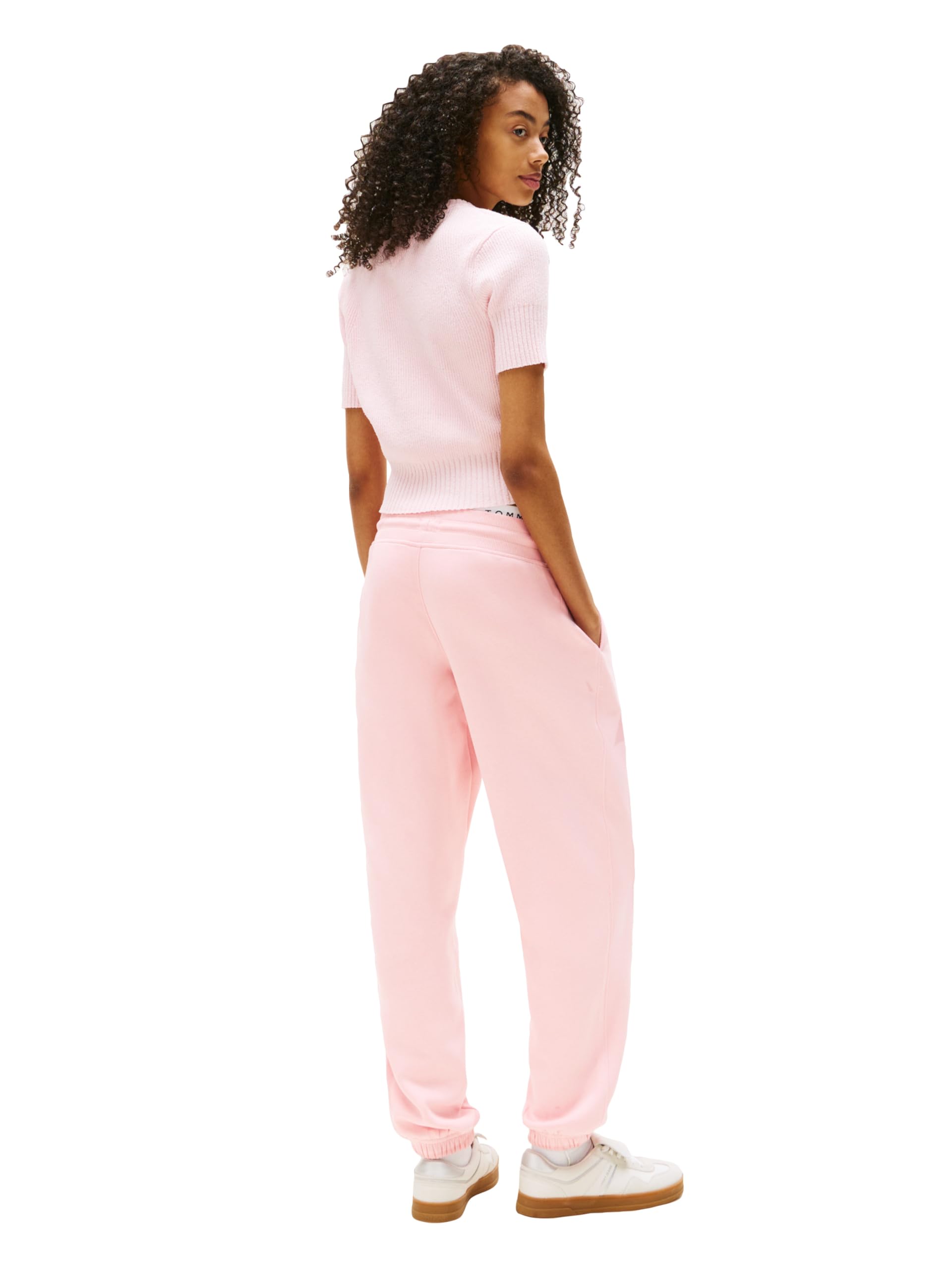 Tommy Jeans Damen Trainingshose Relaxed Script Logo Jogger Sweatpants, with Drawstring Ties