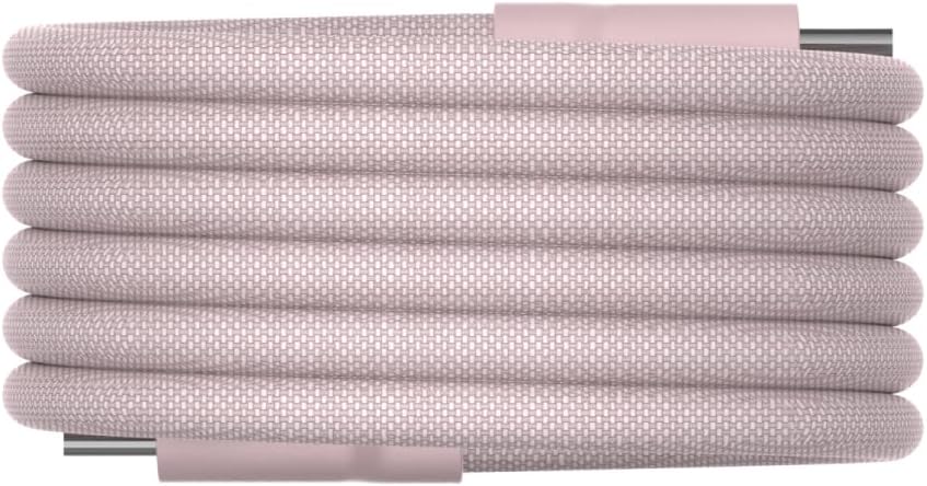 Easy Cable Magnetic USB-C to USB-C Rapid Charging Cable, 240W, Nylon Braided, 3.2 Feet (Baby Pink) – Compatible with iPhone 15, Samsung, Google Pixel, and Galaxy Devices