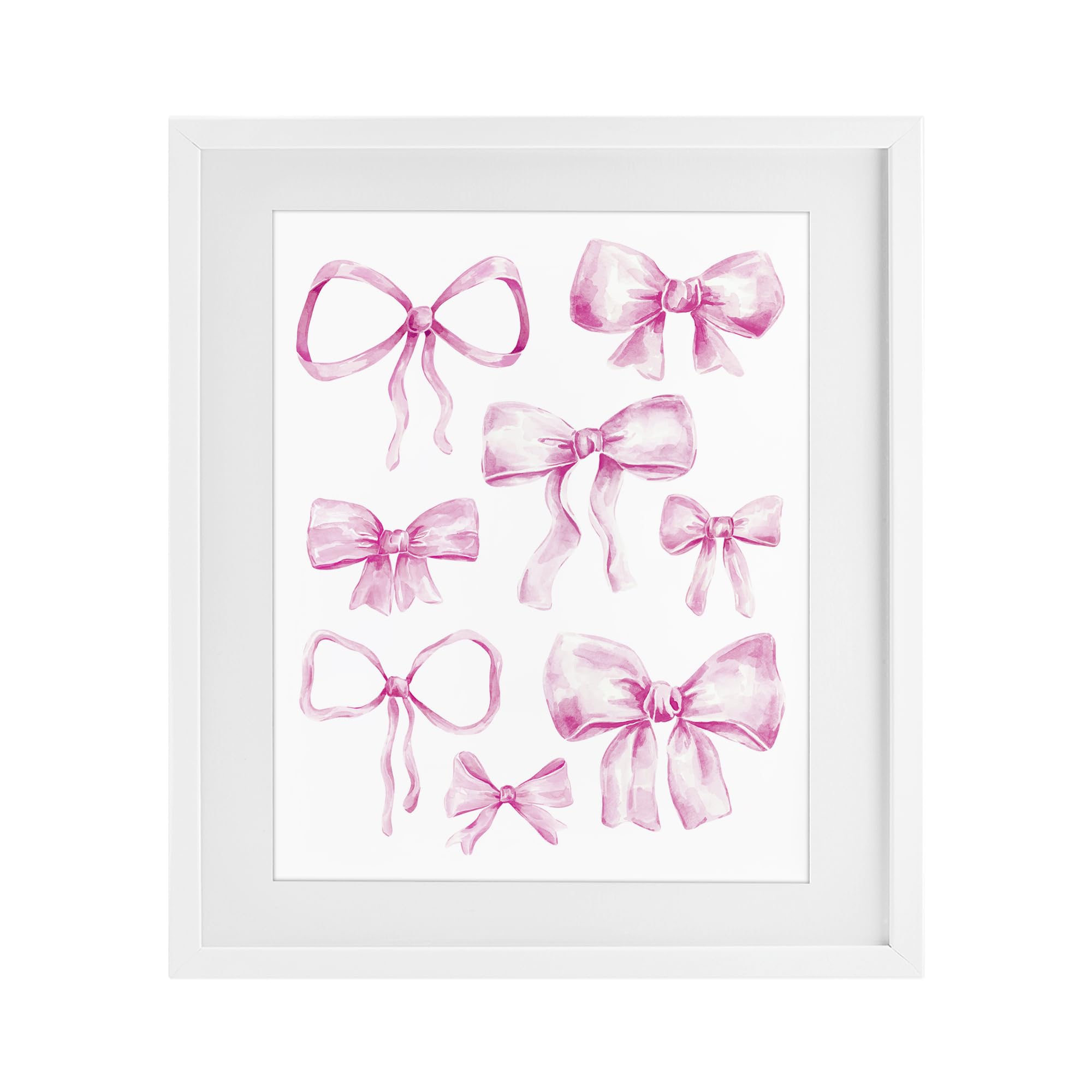 Stupell Industries Coastal White (Textured) 'Coquette Bow Collection'| Framed Print Under Glass