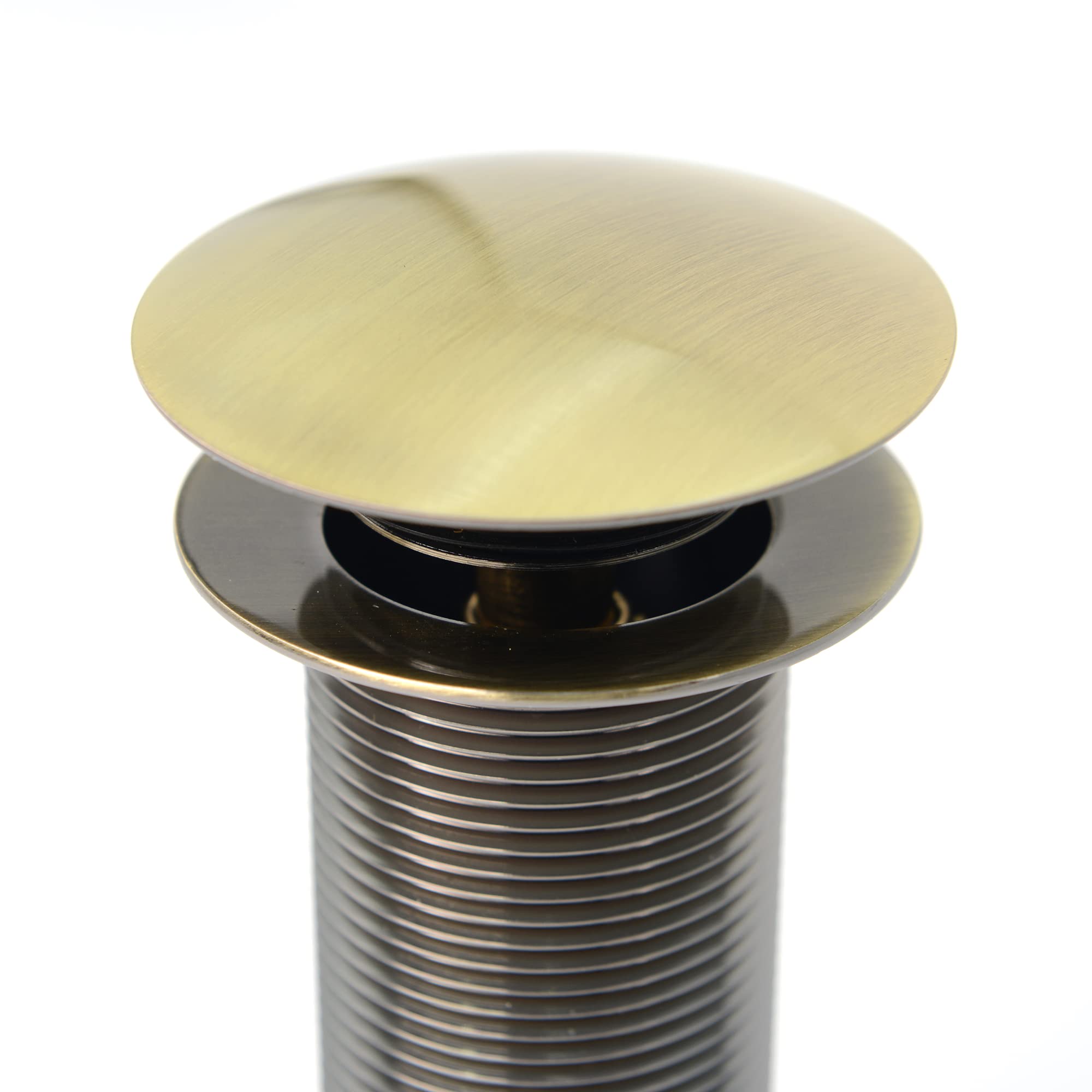 Valvola di scarico pop up da 120 mm senza troppopieno per lavabo e lavandino – scarico universale in ottone – scarico scarico con guarnizioni per vaschette di tutti i tipi