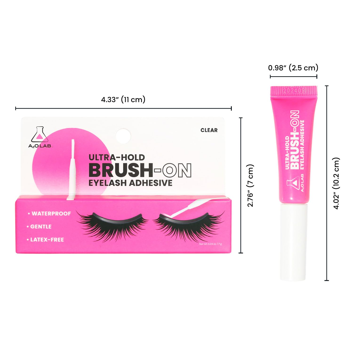 Amazon.com: A2O Lab Ultra-Hold Brush-On Eyelash Adhesive, Clear