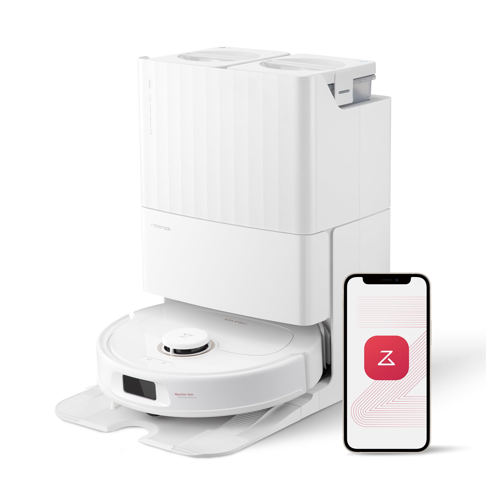 roborock Qrevo Pro Robot Vacuum and Mop with FlexiArm Design Edge Mopping, Dynamic Hot Water Mop Washing and Auto Mop Drying, Intelligent Dirt Detection, 7,000 Pa Suction, Ideal for Carpets