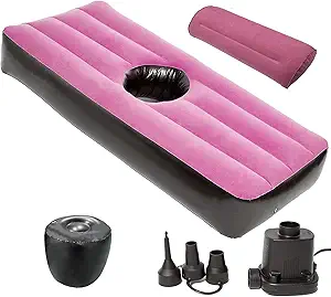 BBL Post Surgery Supplies BBL Bed Pillow After Surgery Brazilian Butt Lift Recovery Bed with Air Pump Brazilian Butt Lift Bed with Hole (Pink)