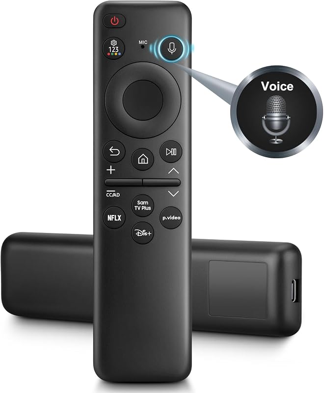 Rechargeable Voice Remote for Samsung Frame Solar Crystal QLED OLED Neo UHD CU8000 DU8000 CU7000 DU7200 Q60C/D Q70C/D Q80C/D QN85C/D QN90C Magic 4K 8K Smart TV Remotes Control Replacement BN59-01432A