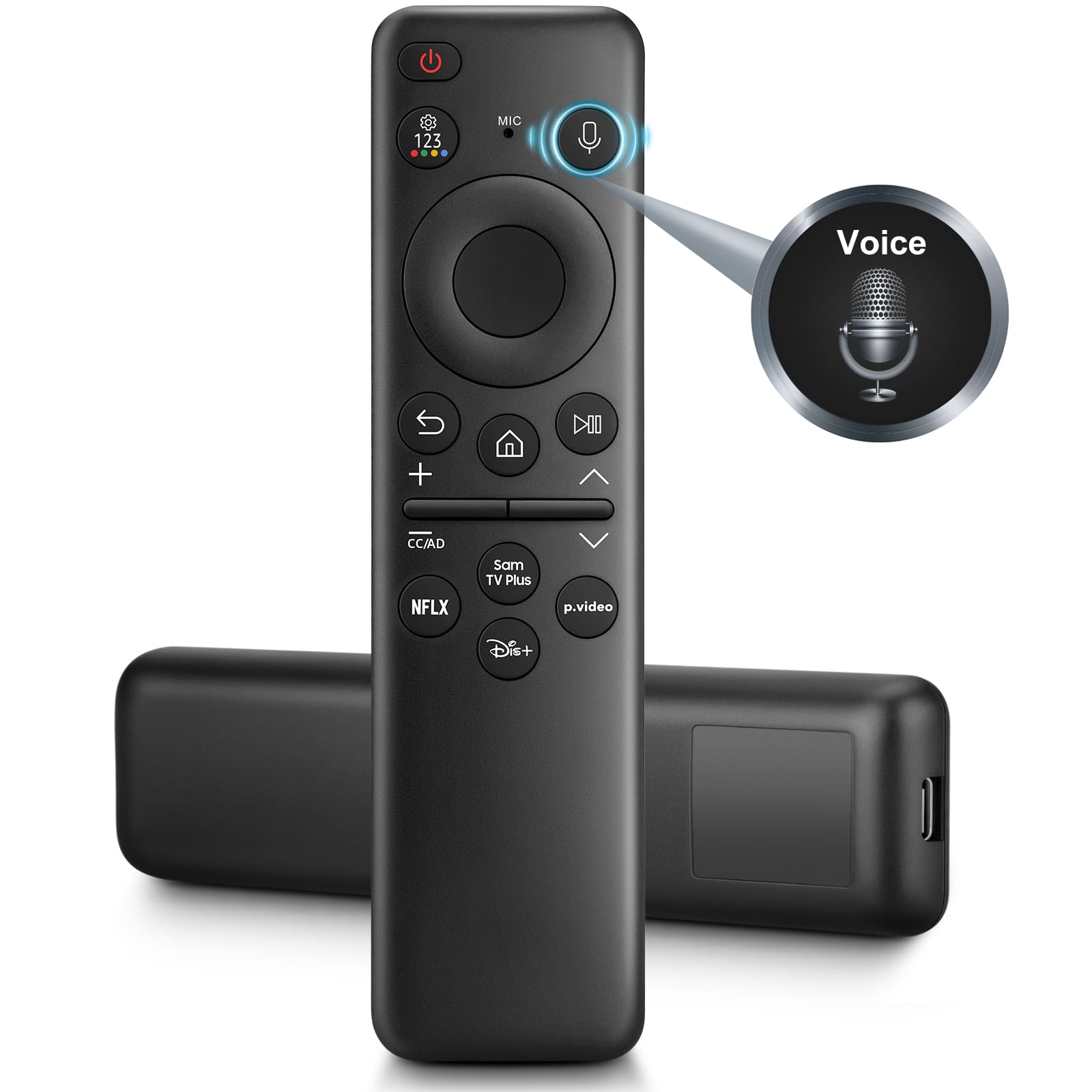Rechargeable Voice Remote for Samsung Tvs, Black