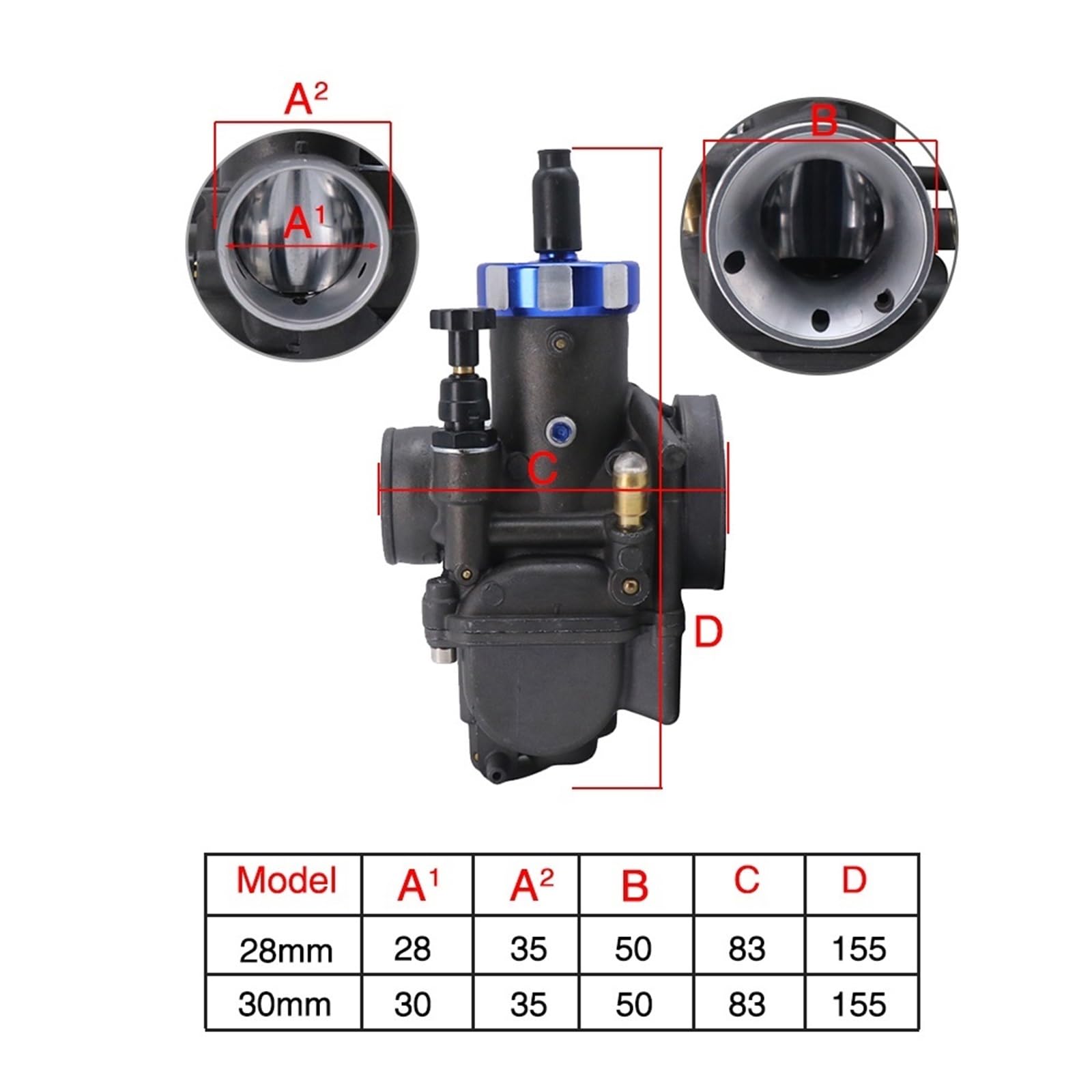 Carburatore PZ20 Da 20 Mm Con Valvola Manuale Per Motori Tascabili A 4 Tempi Da 50 Cc 70 Cc 90 Cc 110 Cc E 125 Cc Mini Quad Atv Moto Da Cross E Pit Bike 88317072