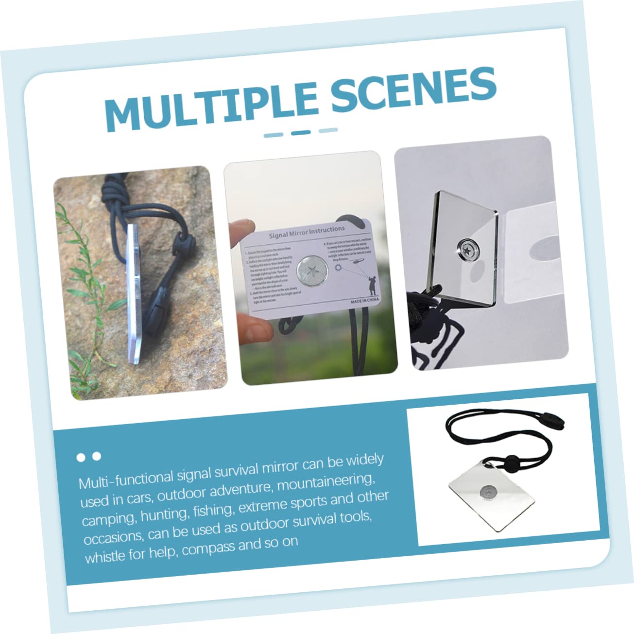 Toddmomy Outdoor Signal Mirror Reflektierender Notfallspiegel Für Survival Camping Schutzfolie Für Sichtbarkeit