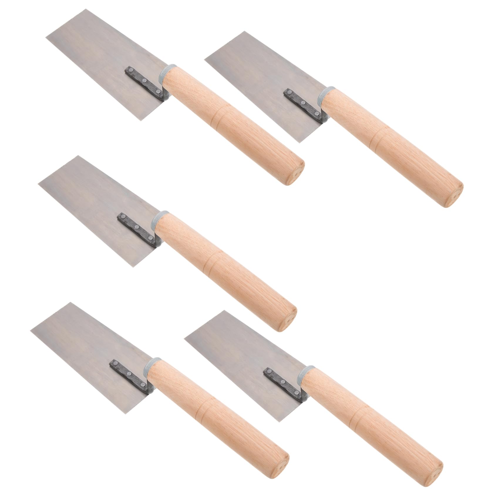 Homoyoyo 5 Piezas Yeso Paletas De Albañilería Llana Plana Para Albañilería Cortador De Masilla Pintar Llana De Enlucido Llana Compuesta Aforo Paleta De Barro Madera Masón Metal Raspador