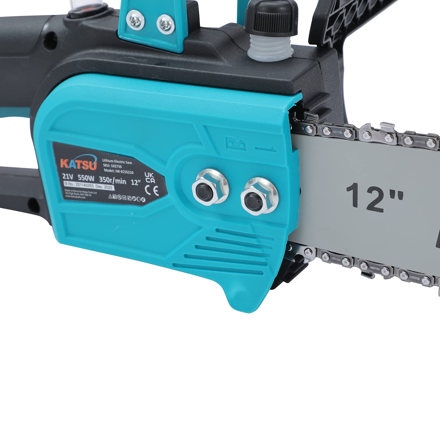KATSU FIT-BAT 21V Motosierra a Batería Brushless 12 Pulgada, Motor sin Escobillas Motosierra Eléctrica para Cortar Madera Podar Recortar Jardinería, sin Batería 102736