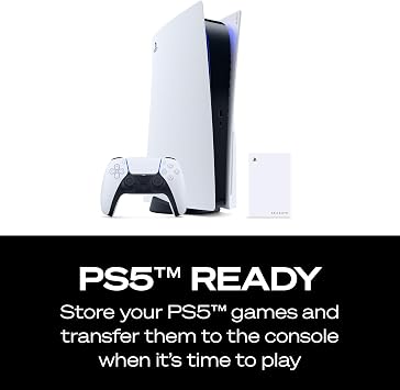 Seagate Game Drive for PS4/PS5 5TB, External HDD, USB 3.0, Officially Licensed, Blue LED, incl 2 weeks Playstation+ (STLV5000202)
