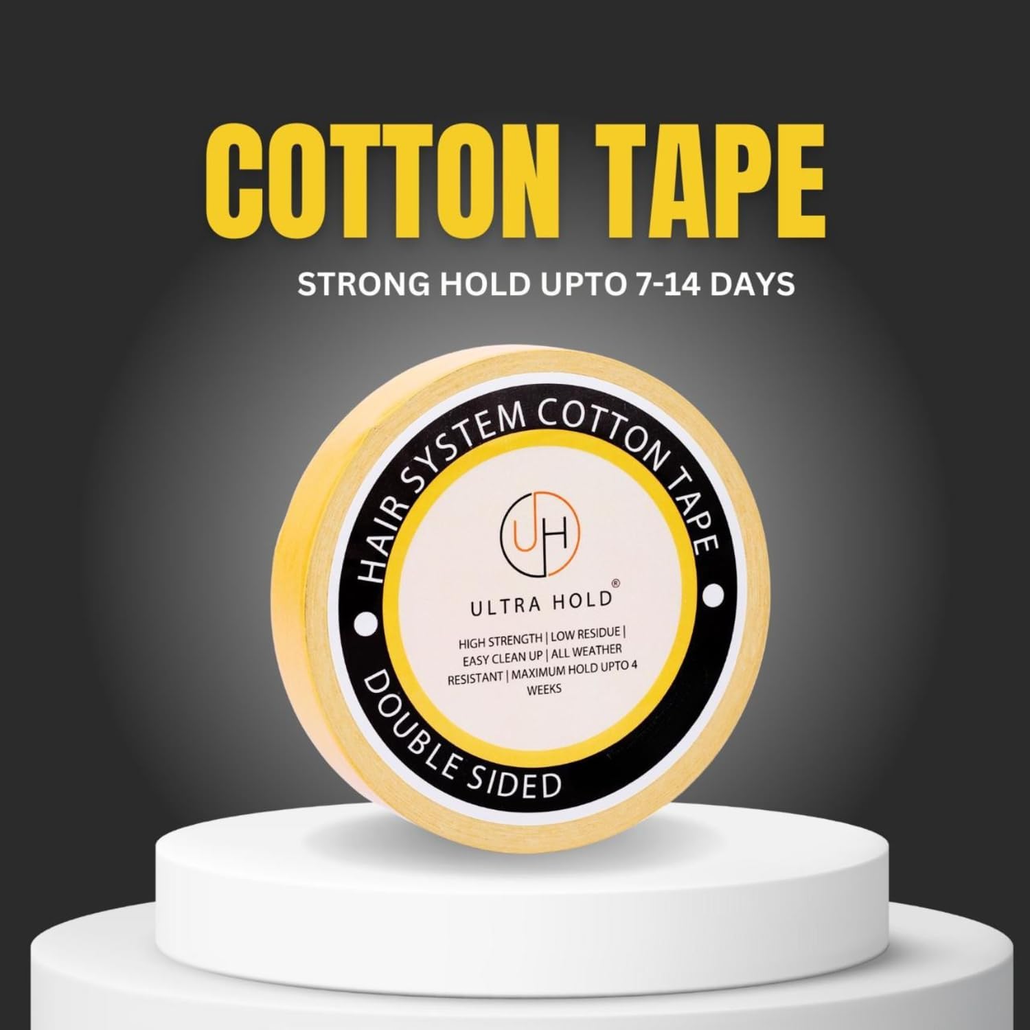 Waterproof Cotton Hair Patch Roll (1"×20 Yards/18 Meters)| Double-Sided Wig Tape for Hair Patch & Wig | Extra strong hold hair patch tape for Men & Women | Easy Use & Clean Adhesive Strip 2