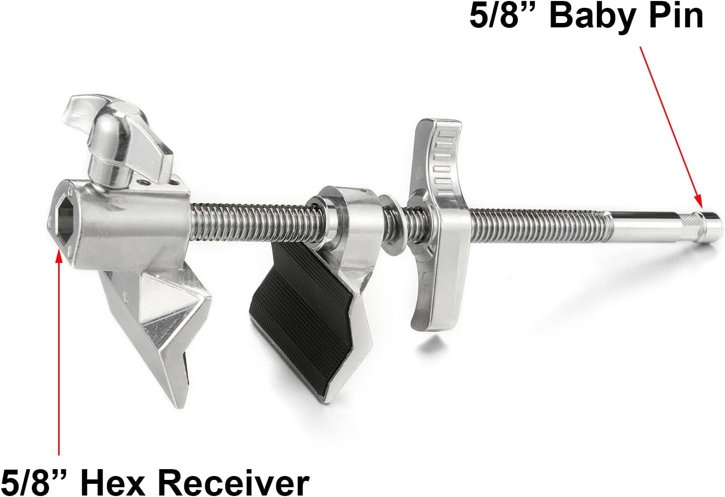 PHOCUS 7" End Jaw Grip with 5/8" Stud & Hex Receiver，Robust Grip Equipment for Photographer, Filmmaker and Content Creator, Mount Cameras, Lights & Accessories