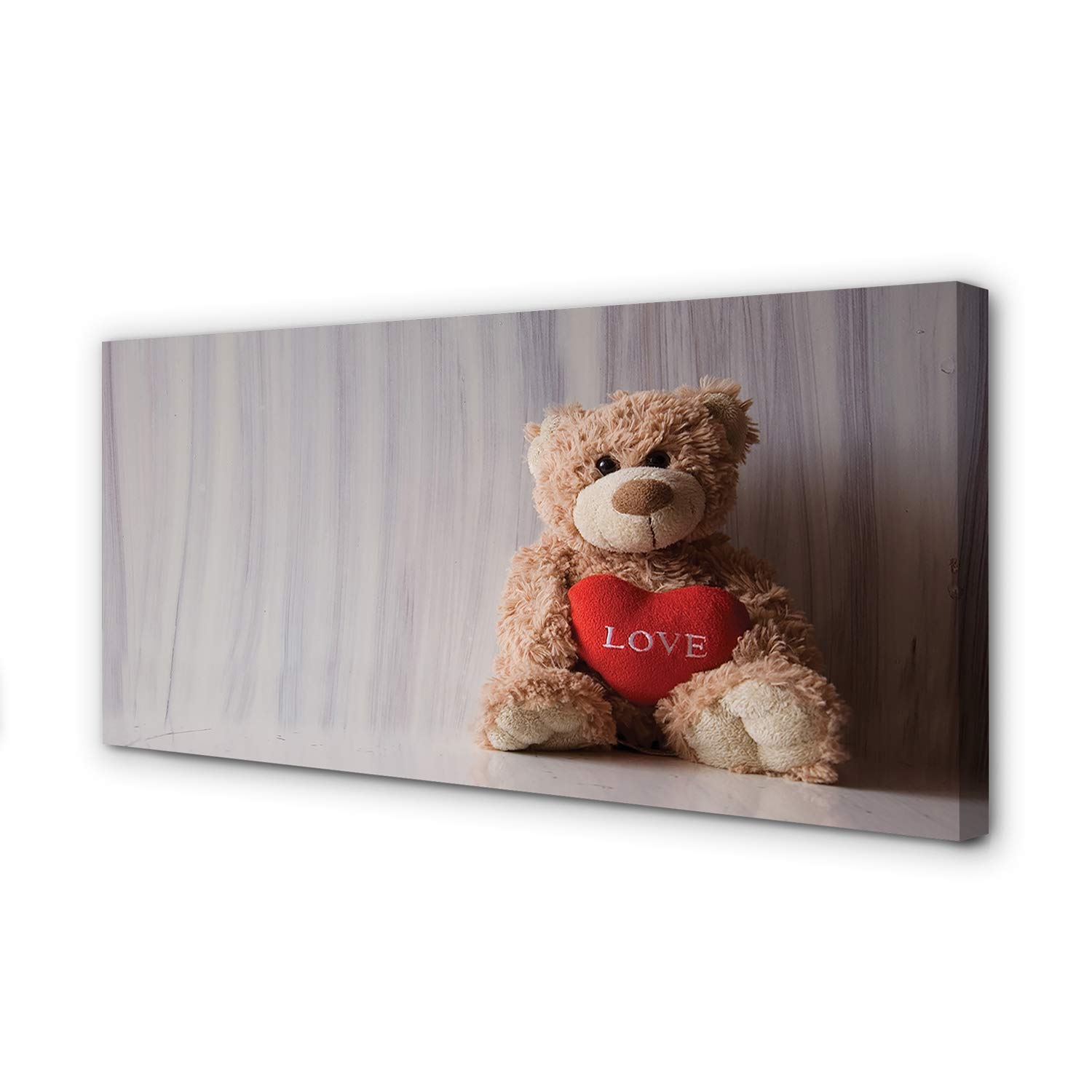 Tableau sur toile 120x60cm decoration murale salon Coeur Teddy Bear