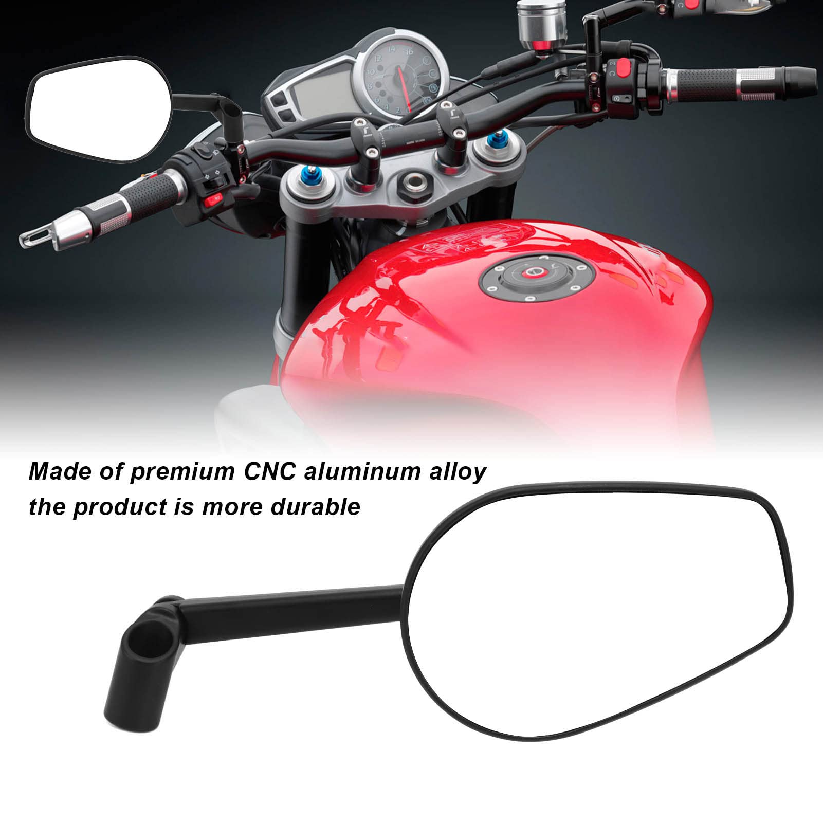 Specchietto Retrovisore Moto Durevole Grandangolare per Cruiser e Chopper Boulevard M109R, Visione Chiara per Bici da Strada, Materiale in Lega di Alluminio CNC