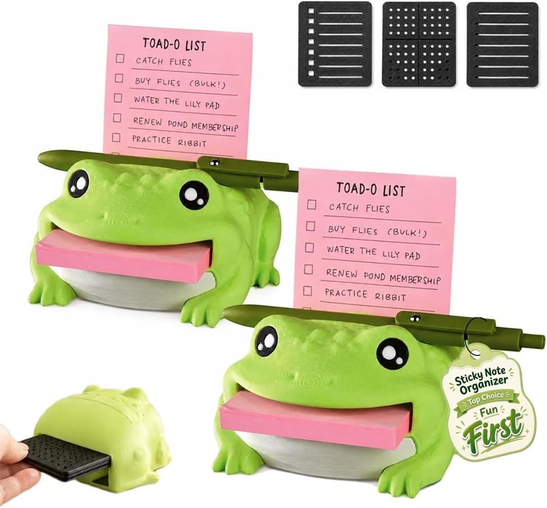 Note Toad Desk Organizer Sticky Note Holder with 3 Writing Guides (Set C)