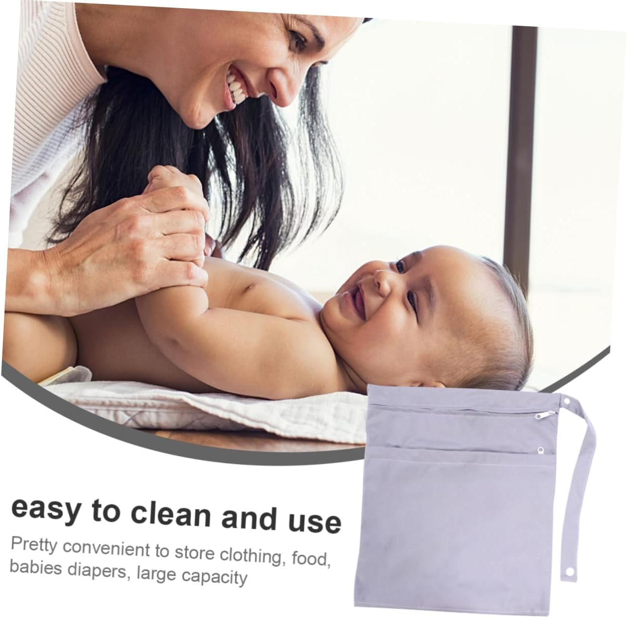 Toddmomy 2pcs Diaper Storage Bag Dual Zippers Compact and Lightweight Pouches for for Boy Girl Toddlers and Outdoor Activities