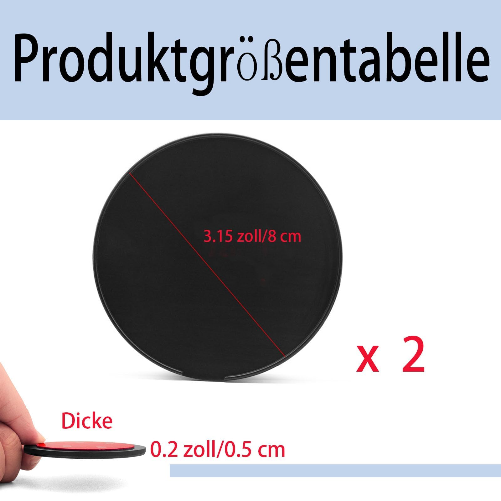 2 Stück Klebeplatten Für Armaturenbrett - 75mm Saugnapf Adapter Für Navi, Dashcam & Handyhalterung