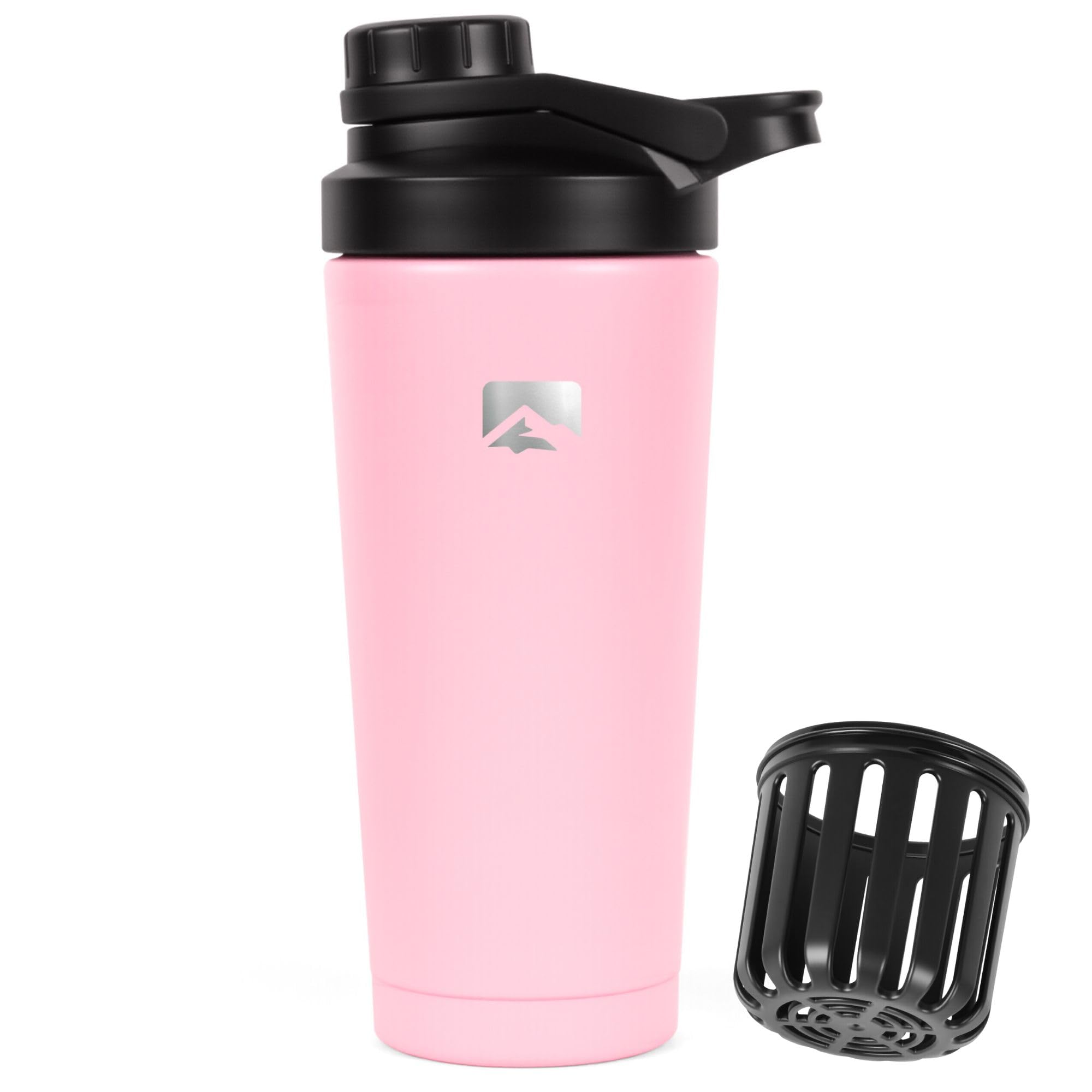 Polarscape Rose 750Ml Metal Protein Shaker Bottle – Stainless Steel, Double-Wall Insulated, Leak-Proof, Easy To Clean, Dishwasher-Safe – Gym Shaker For Water, Pre-Workouts, Creatine & Supplements –
