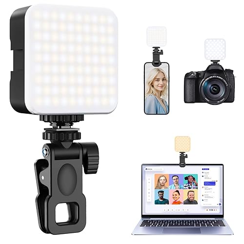 Selfie Light for iPhone,Portable Phone Lights Clip with 100 LEDs, 3 Lighting Adjustment Modes Photography Lighting for iPhone/Video Recording/Camera/Laptop/iPad/Video Conference/TikTok/Vlog/Makeup