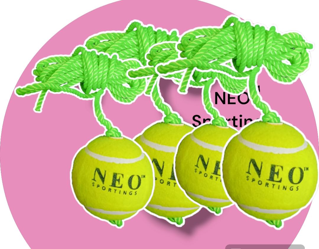 Neo Sportings Medium-Hard Weight Hanging Tennis Green Ball - 3.6 mtrs Nylon Rope - Two Knots (Green Rope, 1) (B0D4FFQW86) Amazon Price History, Amazon Price Tracker