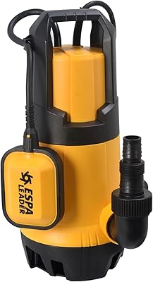 ESPA LEADER Bomba de Achique Sumergible KONA V 750P M para Drenaje de Aguas Sucias y Depuración, 750 W, Caudal Máximo 13.000 l/h, Altura Máx. 8m, con Interruptor de Nivel y 10m de Cable