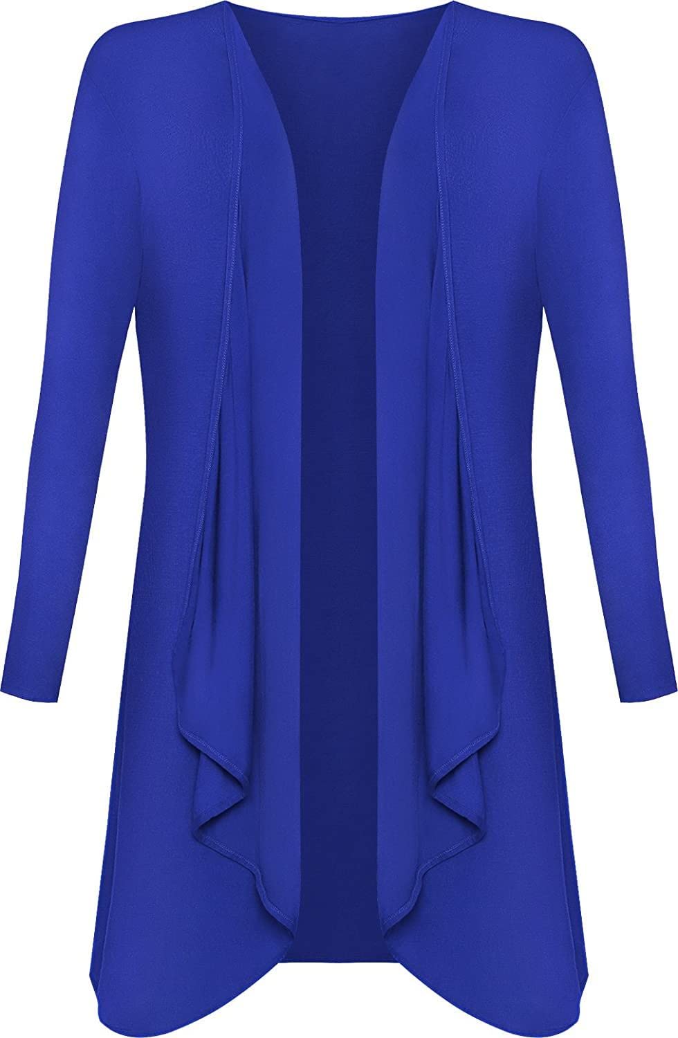 Crazy Girls Womens Waterfall Boyfriend Cardigan, Royal Blue, SM (UK 8-10)