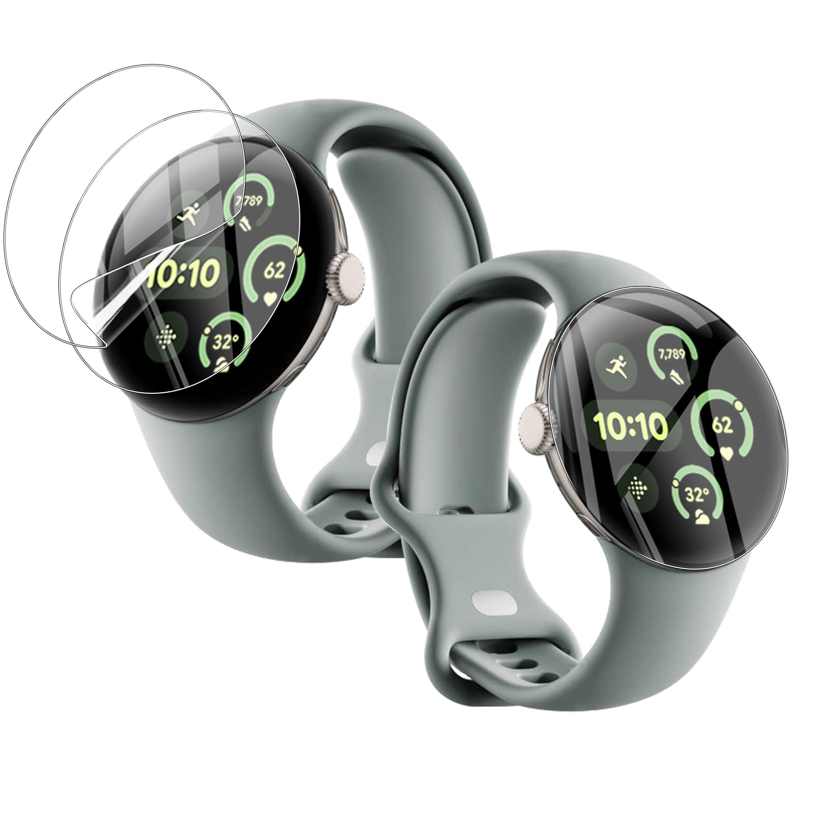 Anoowkoa 2 Pack Screen Protector for Garmin Venu 3s/Google Pixel Watch 3 41mm Not Glass Premium SOFT TPU Film Guard Cover-Genuine Super Easy Installation