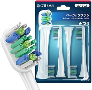 兼容实验室 飞利浦 Sonicare 电动牙刷 替换刷头 适用 牙垢去除 BA902 普通 基本款 刷子 4支装