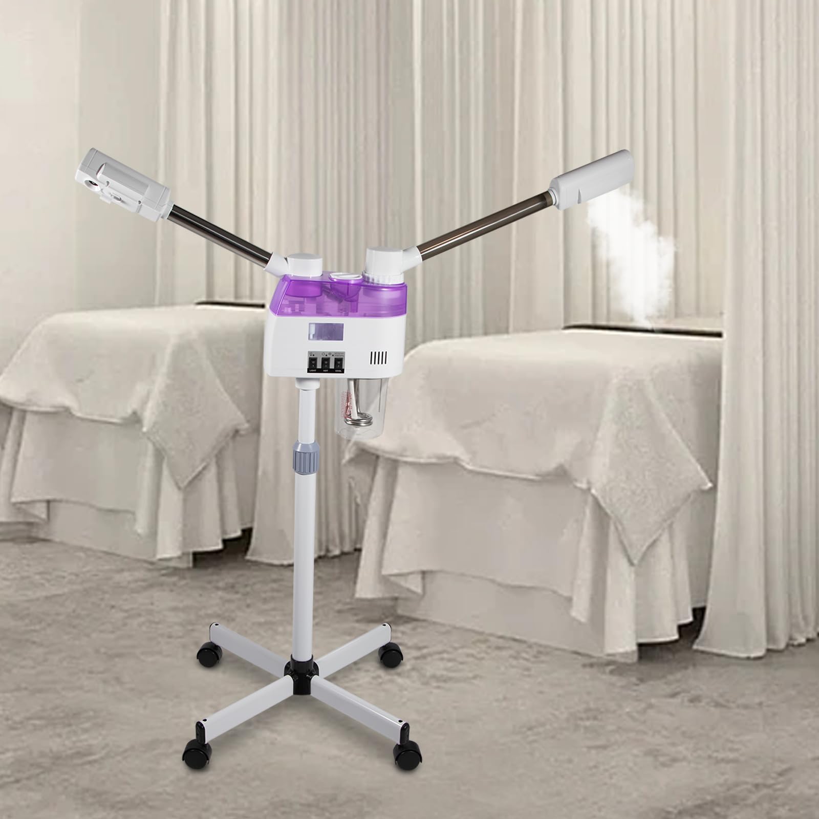 2 in 1 vapore, doppio tubo, spray caldo e freddo, sauna facciale
