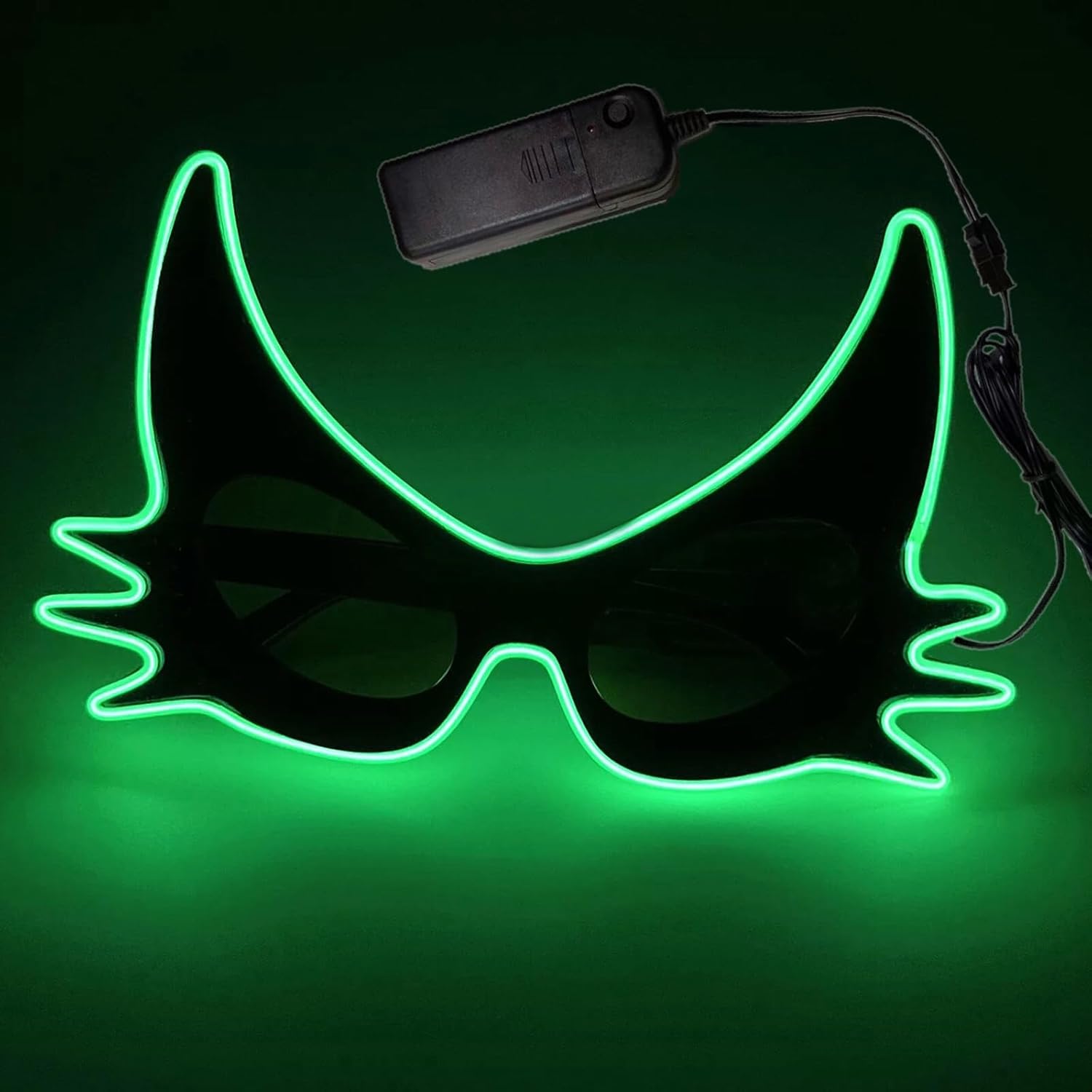 Cat Eye Sunglasses, LED Light Up Neon Glasses, Fun Cool Glow Eyewear for Rave Party Festive Halloween Christmas Decor