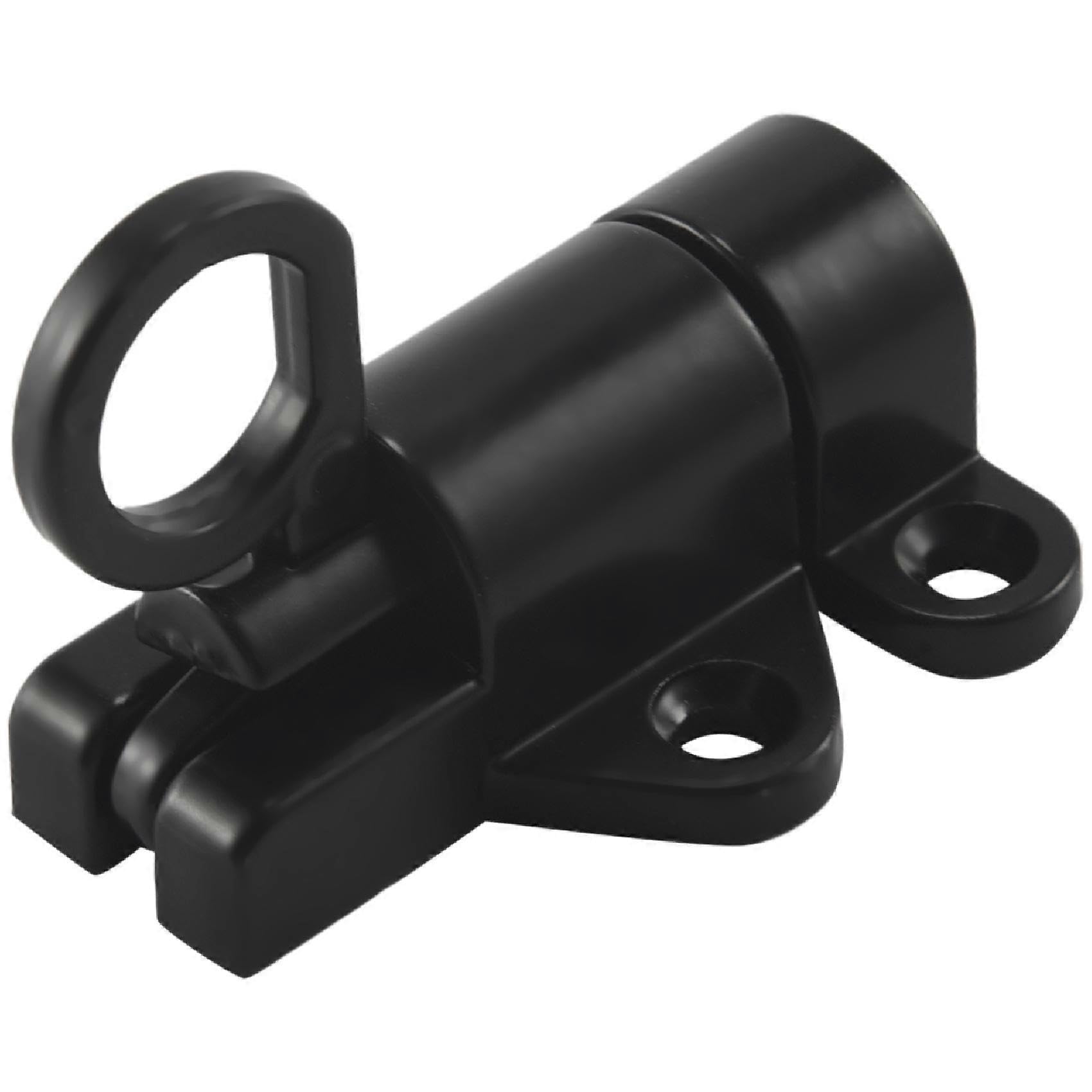Joyhappst Image Color Aluminum Alloy Security Automatic Window Gate Lock Spring Bounce Door Bolt Latch, Black