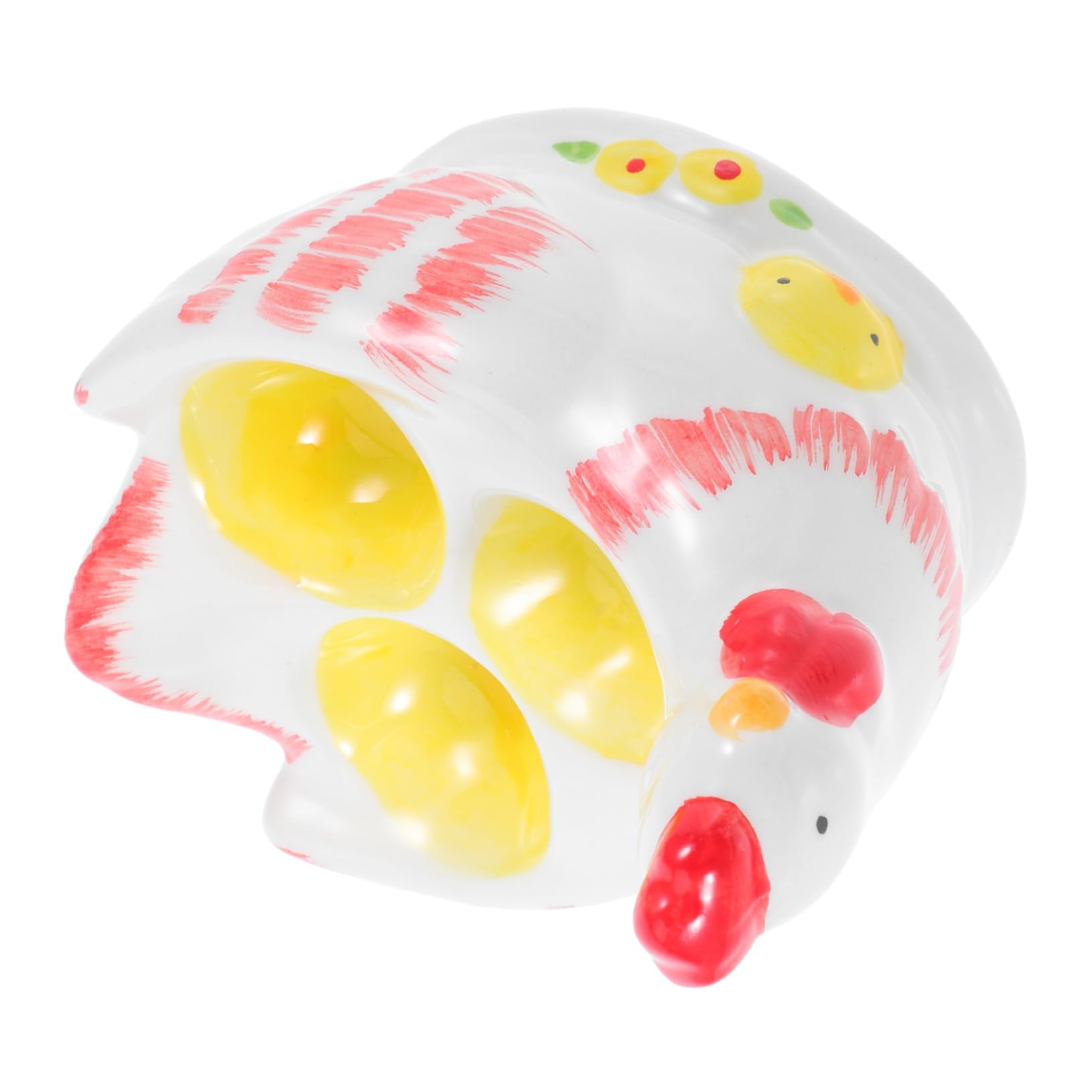 Alipis Support à Œufs Céramique Coquetier Forme De Poussin Emplacements pour Œufs Coque Et Ustensiles De Cuisine
