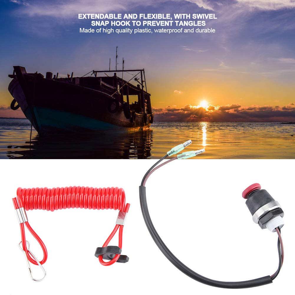 Kill Switch Safety Tether, Outboard Engine Motor Kill Switch Safety Tether Cord for Marine