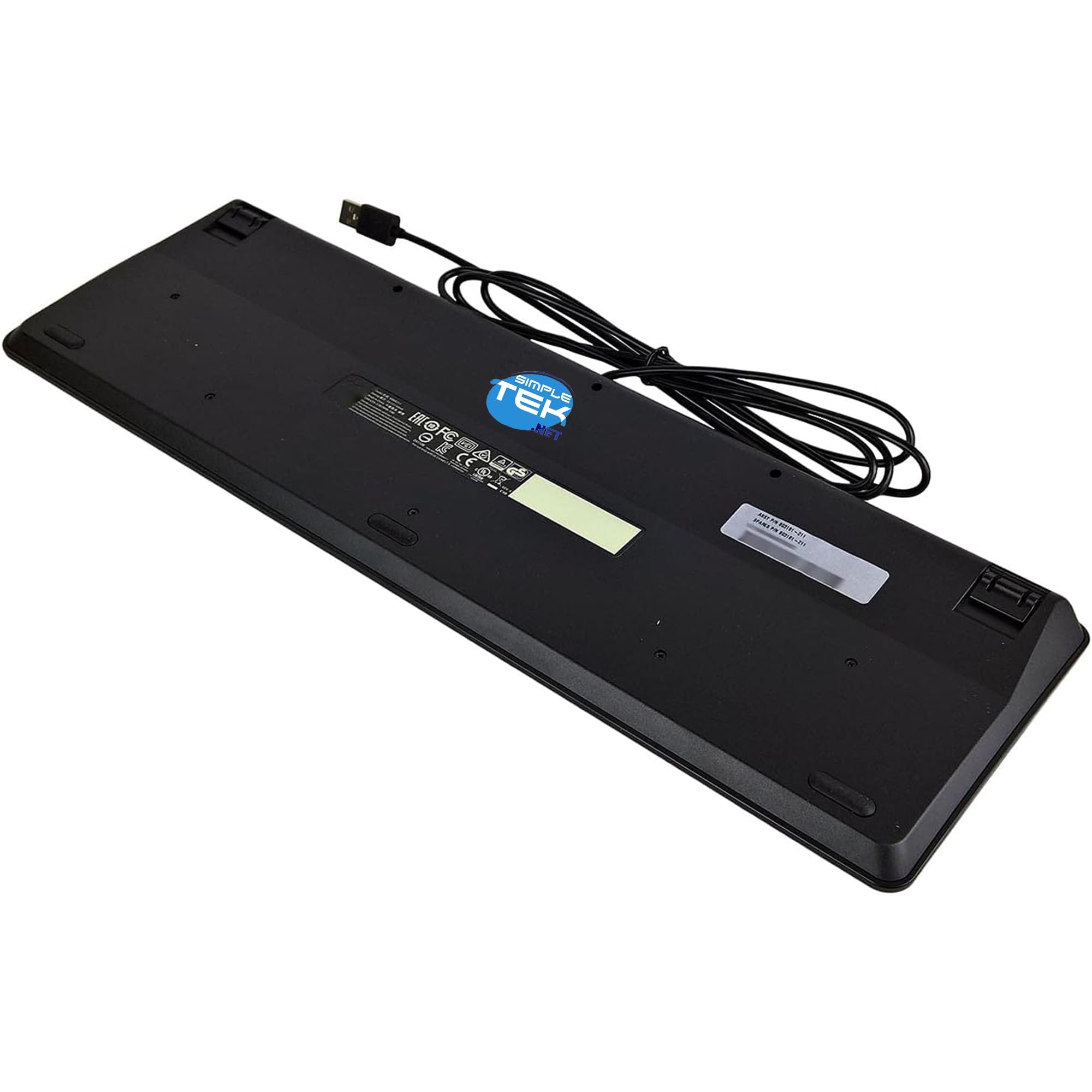 SIMPLETEK Smukła przewodowa klawiatura USB QWERTY US, 104 klawisze pełnowymiarowe, smukły profil, kompatybilny z PC/Mac