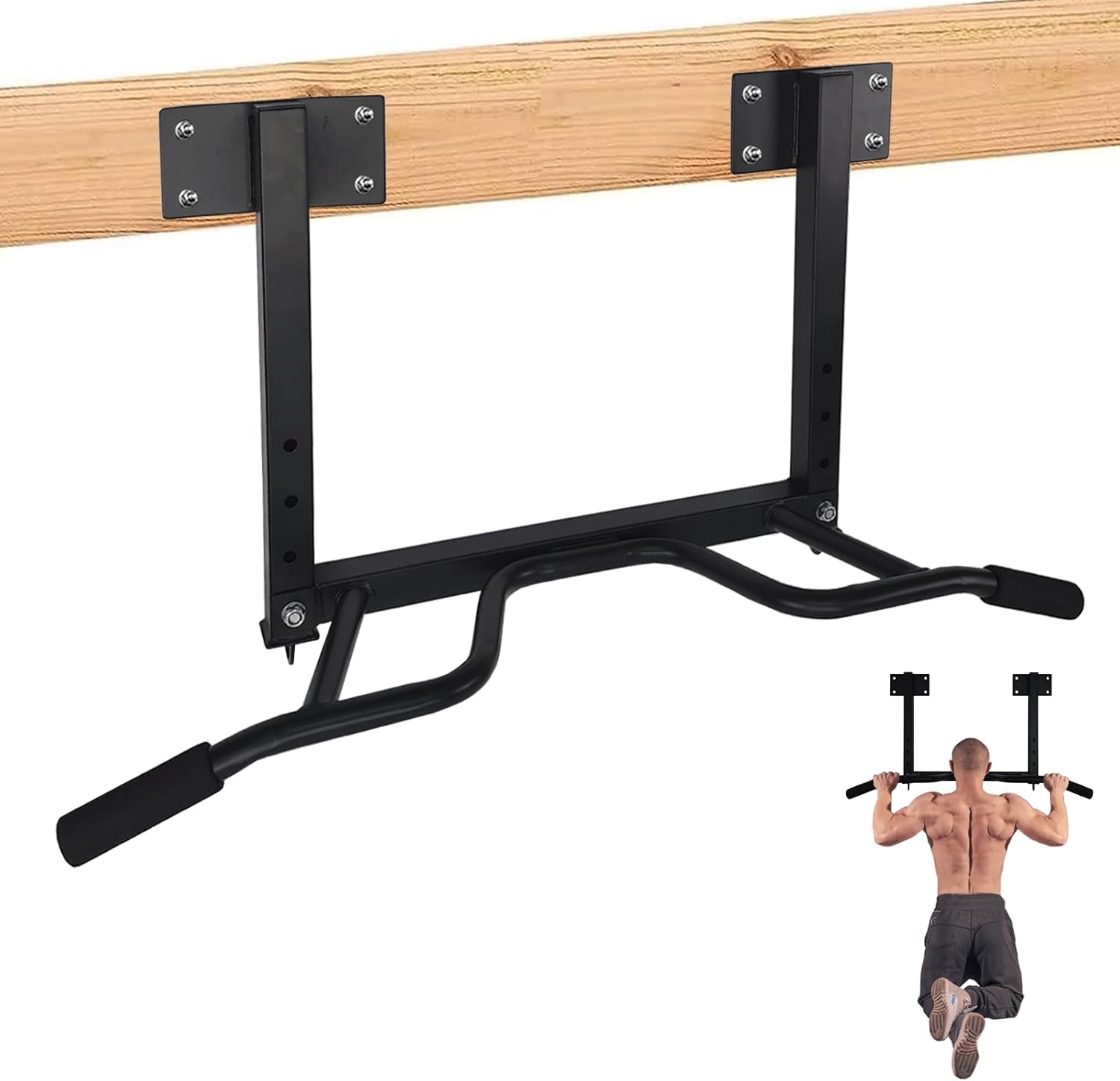 Wall Mounted Pull Up Bar LIONSCOOL Multifunctional With Pulley