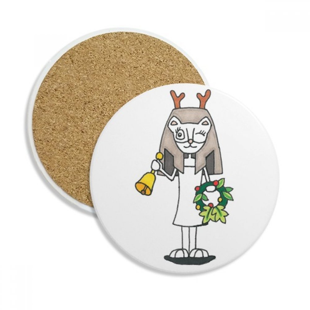 Coaster en céramique Bastet Antlers pour verres et tasses de table 2 pièces