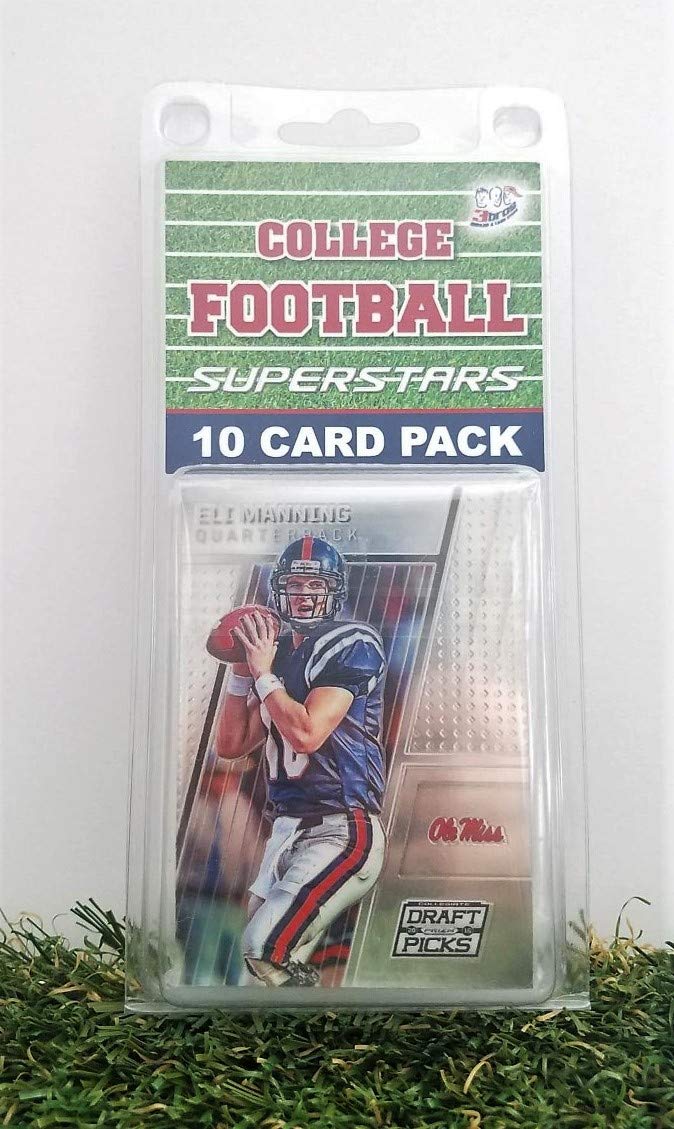 Ole Miss Rebels- (10) Card Pack College Football Different Rebels Superstars Starter Kit! Comes in Souvenir Case! Great Mix of Modern & Vintage Players for the Super Rebels Fan! By 3bros
