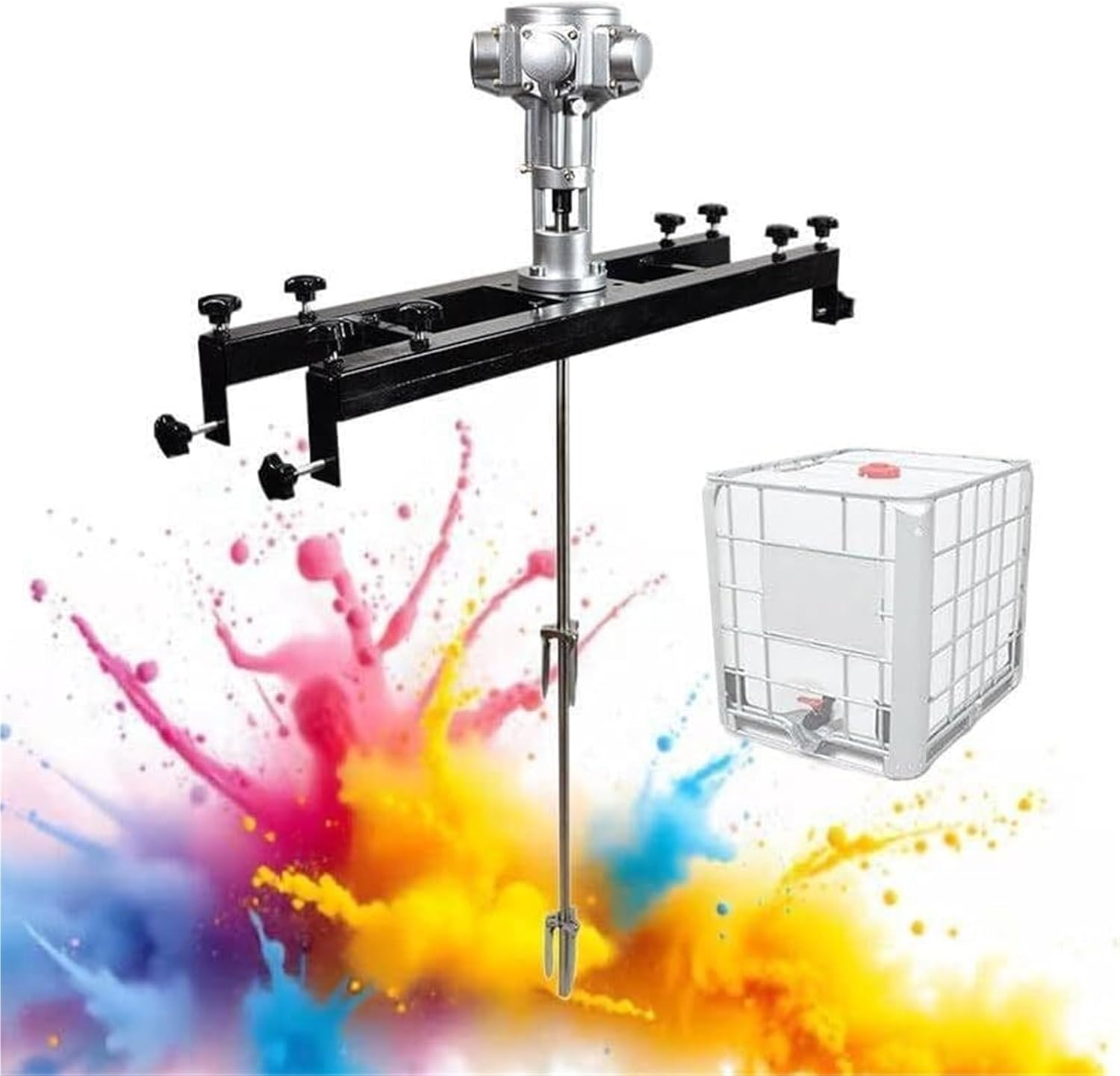 Ibc Air Agitator, Electric Tank Mixer Machine, Pneumatic Bracket Mixer, Stirring Capacity 1000l, Working Air Pressure 6-8 Kg, Paint Stirring Machine Bracket(Large5Cylinders)